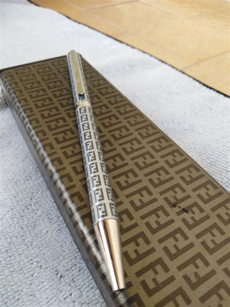 fendi ball point pen|1980s Design FENDI Ballpoint Pen in Ripped Rubber Design .